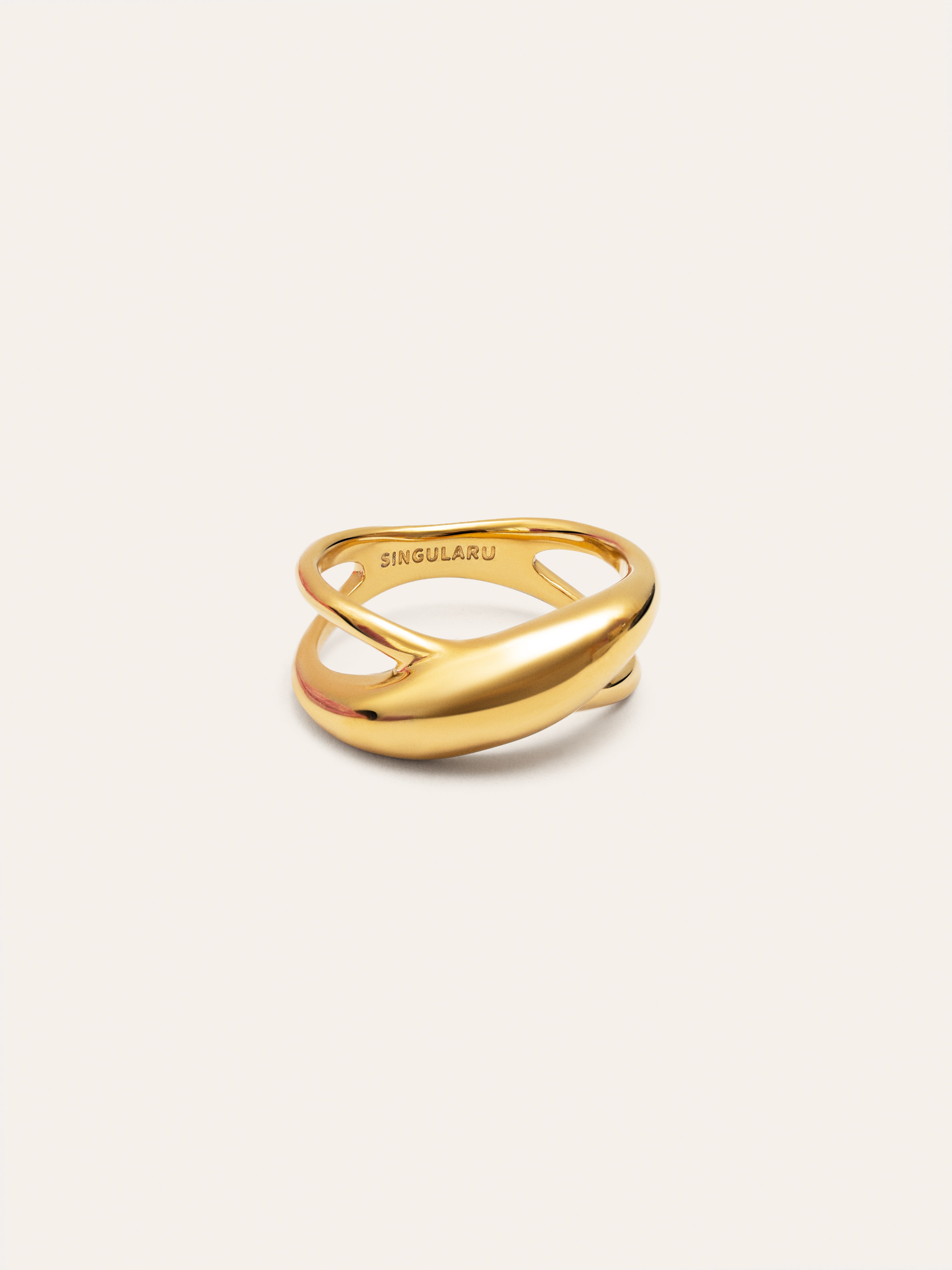 Anillo Ariel Acero Baño Oro