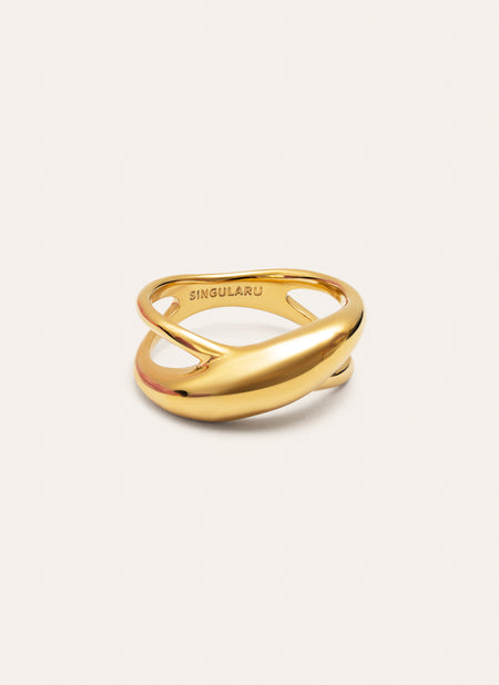 Ariel Stainless Steel Gold Ring 