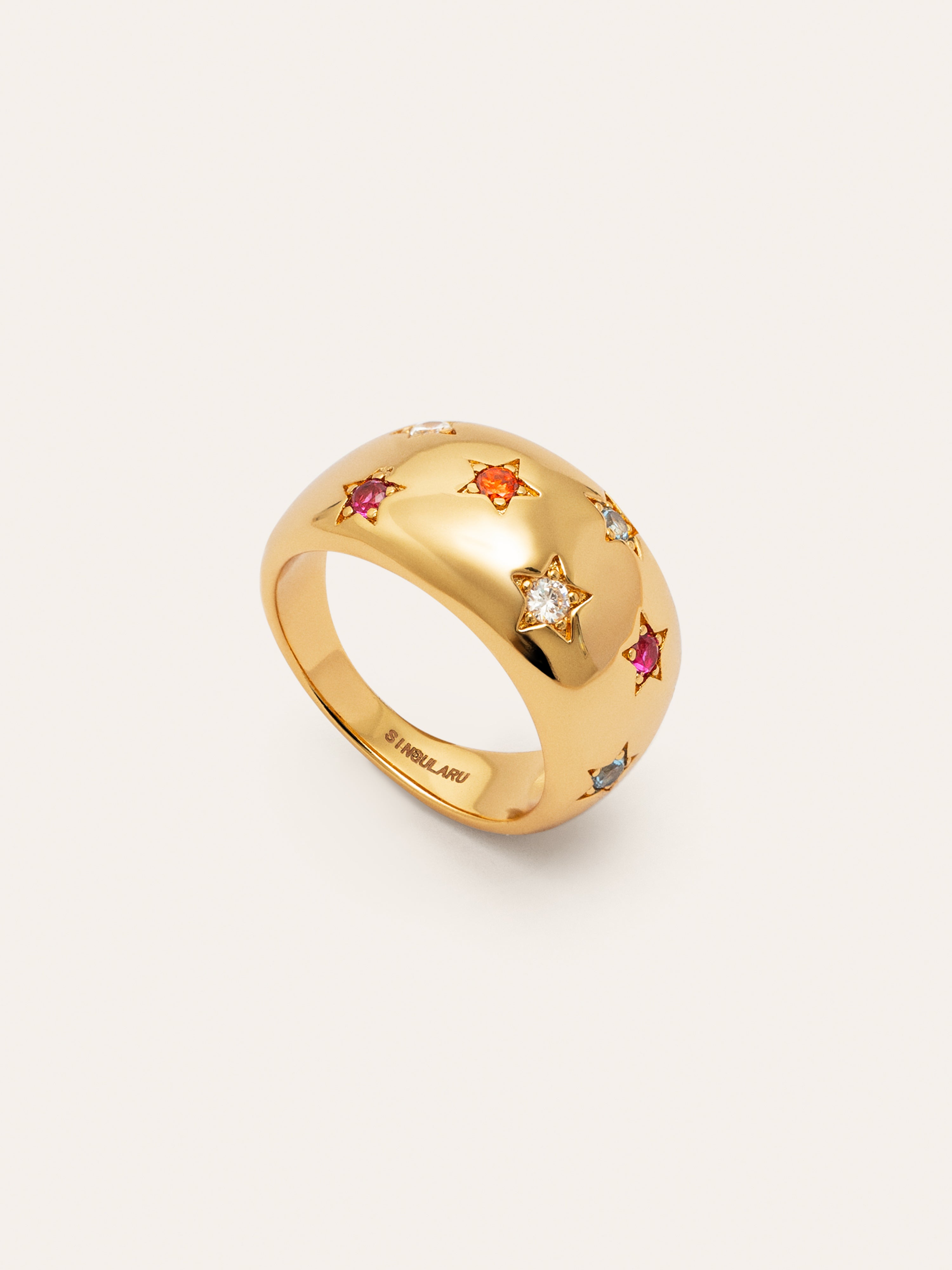 Bomb Color Stars Gold Ring 