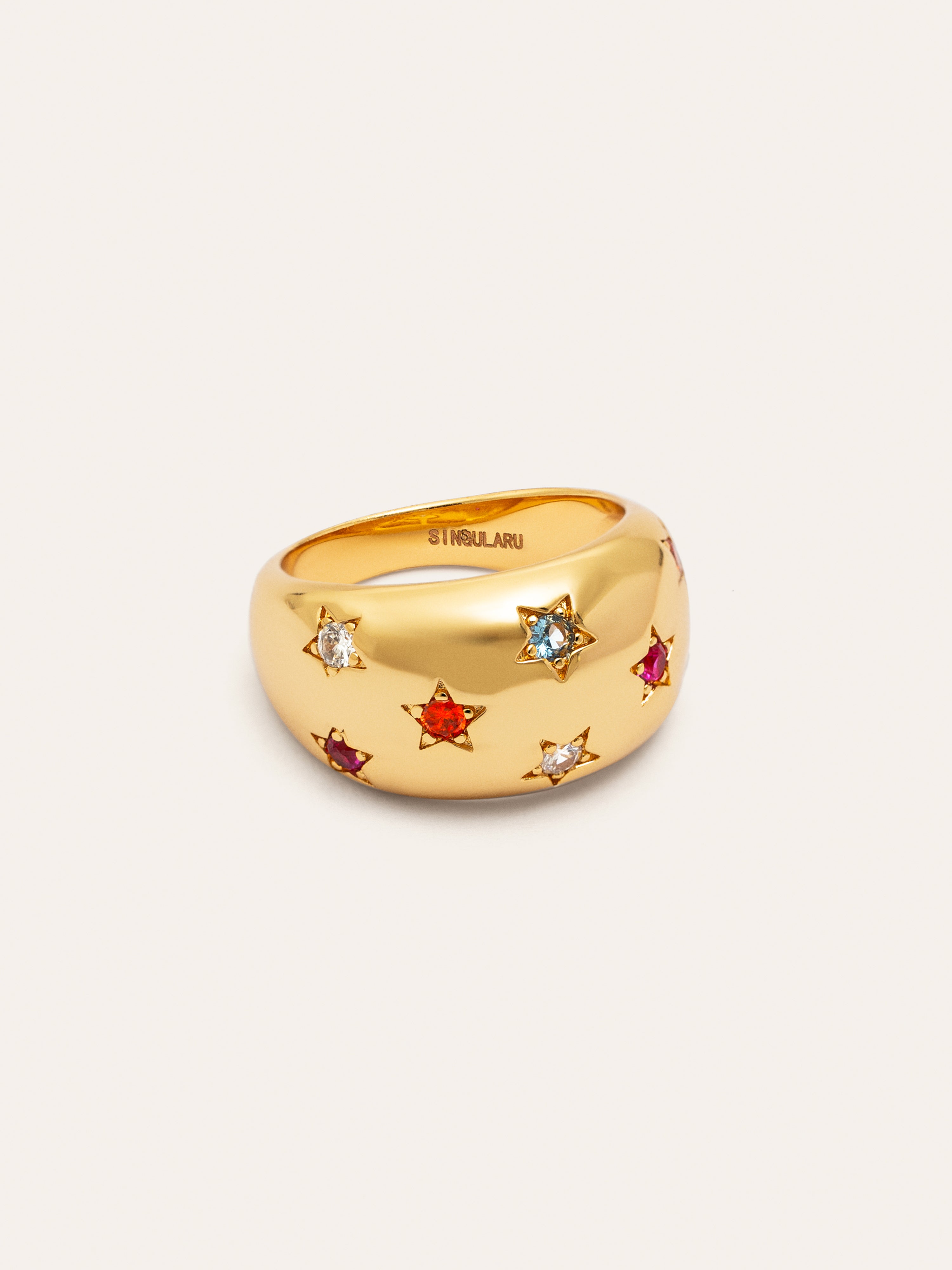 Bomb Color Stars Gold Ring 