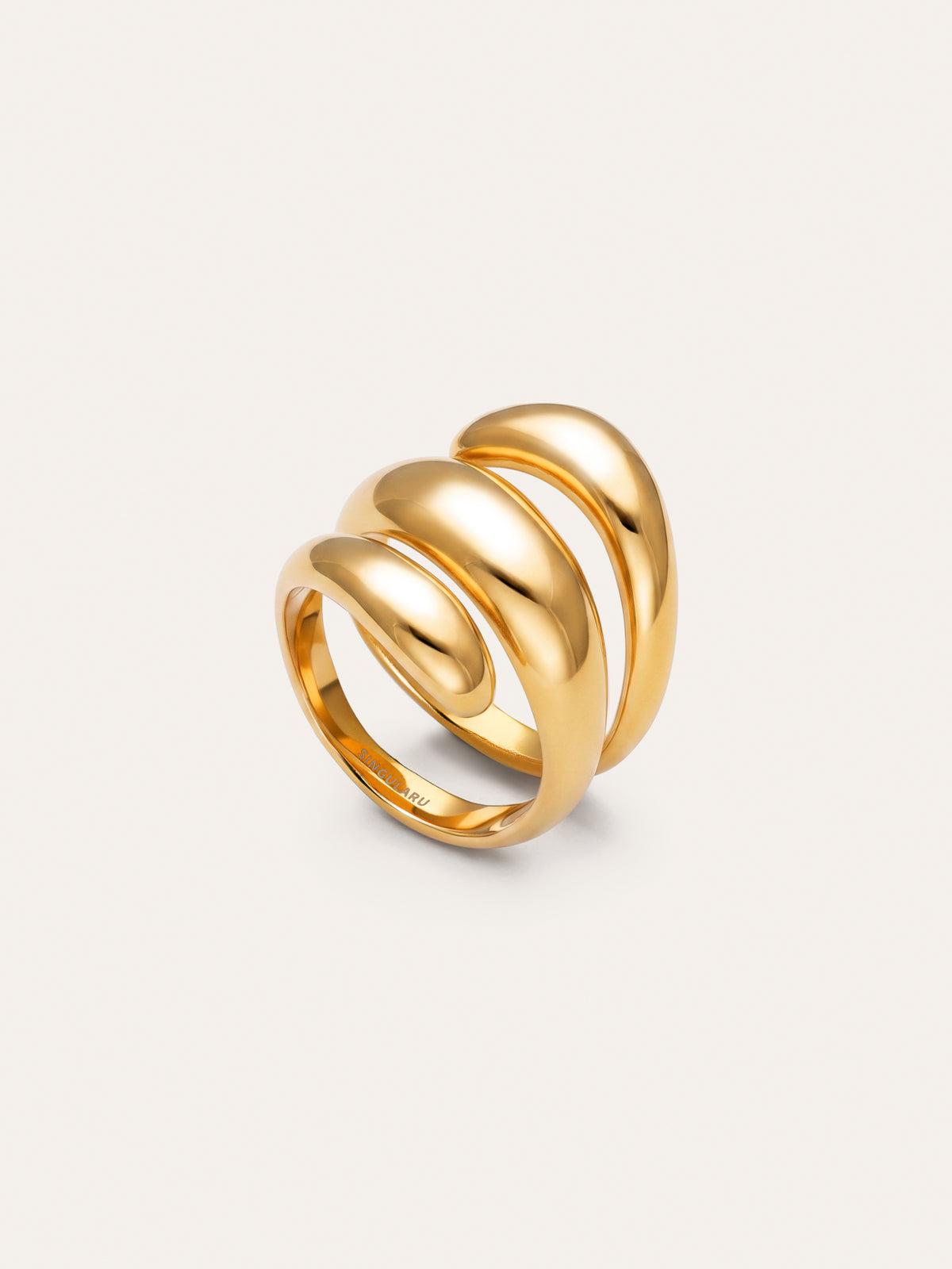 Imagen detalle de Ring mit Schlaufe aus Stahl, vergoldet