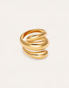 Ring mit Schlaufe aus Stahl, vergoldet