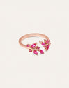 Anillo Buganvilla Raspberry Baño Oro Rosa