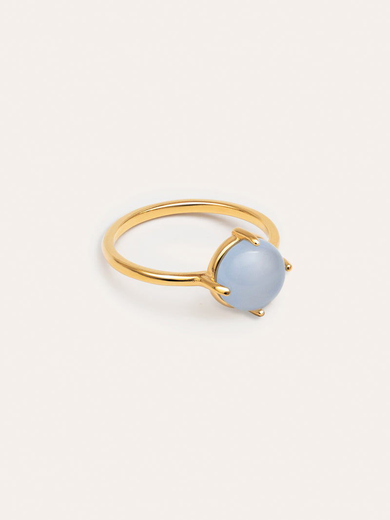 Anillo Celebrate Azul Baño Oro