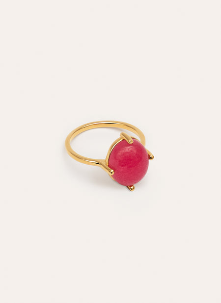 Anillo Celebrate Fucsia Baño Oro