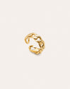 Anillo Chunky Eslabón Acero Baño Oro