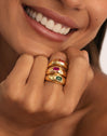 Anillo Charlotte Naranja Baño Oro
