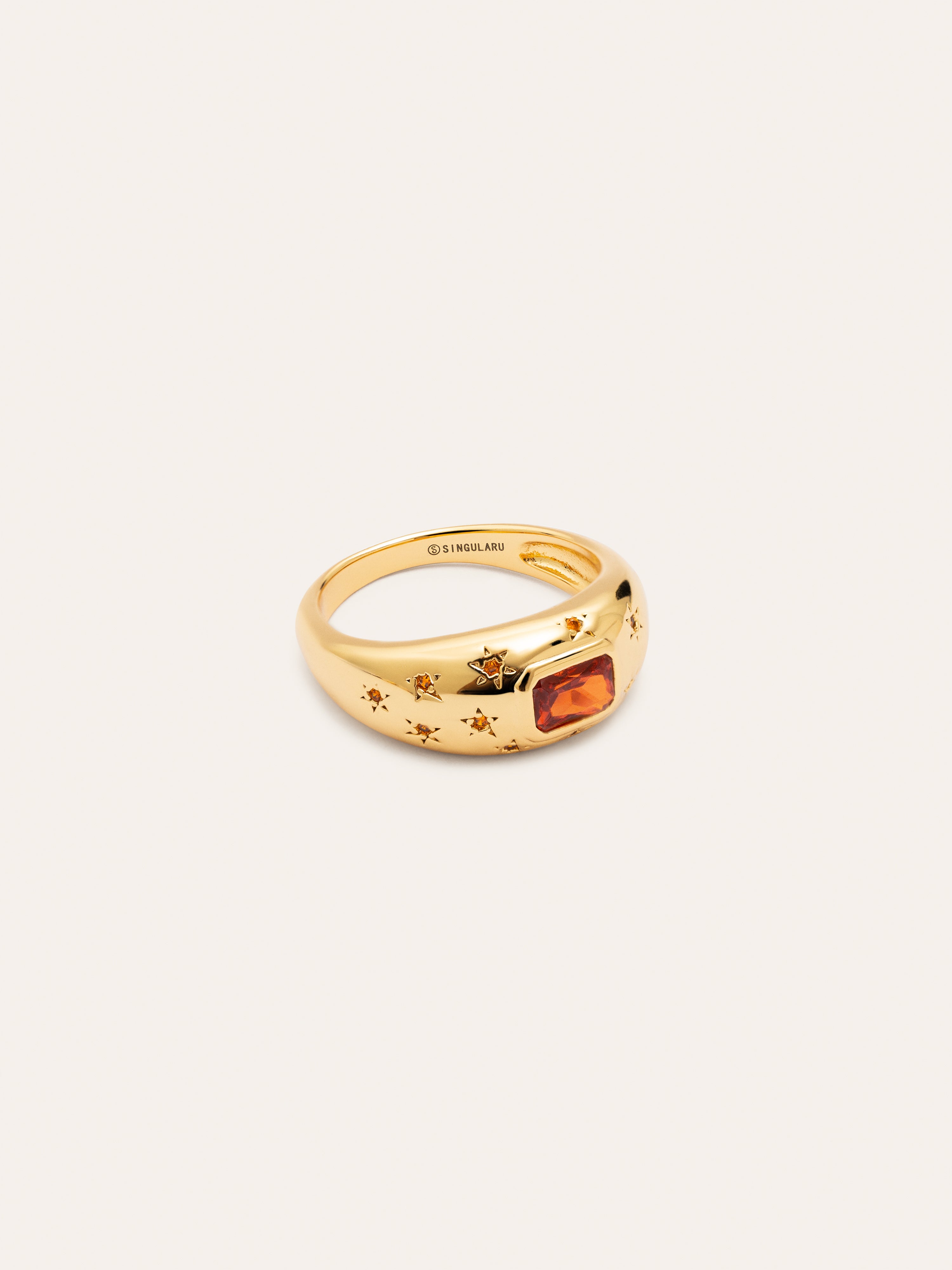 Anillo Charlotte Naranja Baño Oro