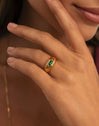 Anillo Charlotte Esmeralda Baño Oro
