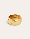 Anello Curve Rainbow in Acciaio placcato Oro