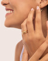 Double Air Stainless Steel Gold Ring