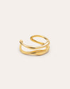 Double Air Stainless Steel Gold Ring