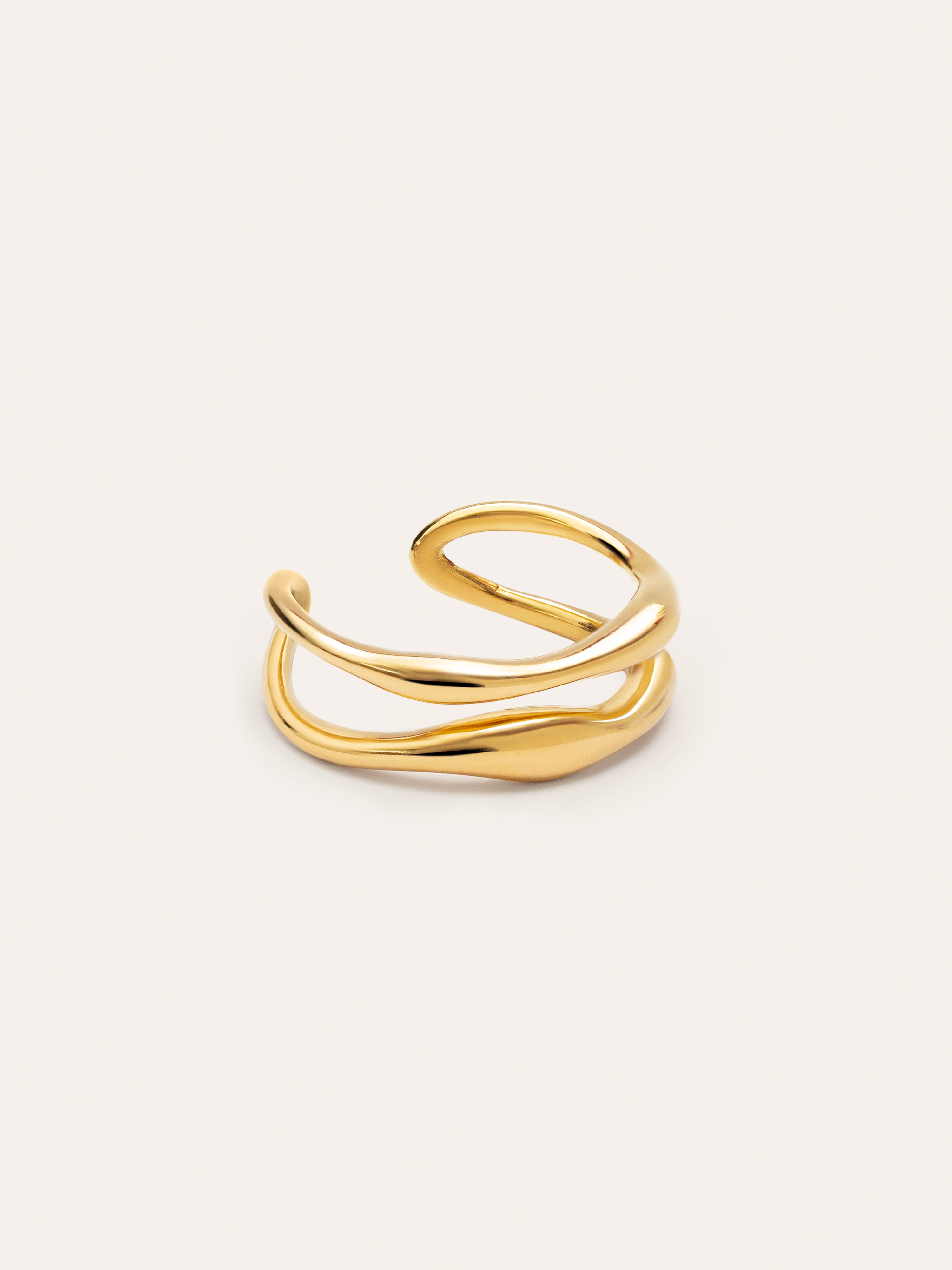 Double Air Stainless Steel Gold Ring