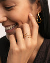 Anillo Double Dot Plata Baño Oro