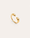 Anillo Doble Gota Acero Baño Oro