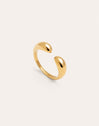 Double Drop Stainless Steel Gold Ring 
