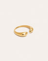 Anillo Doble Gota Acero Baño Oro