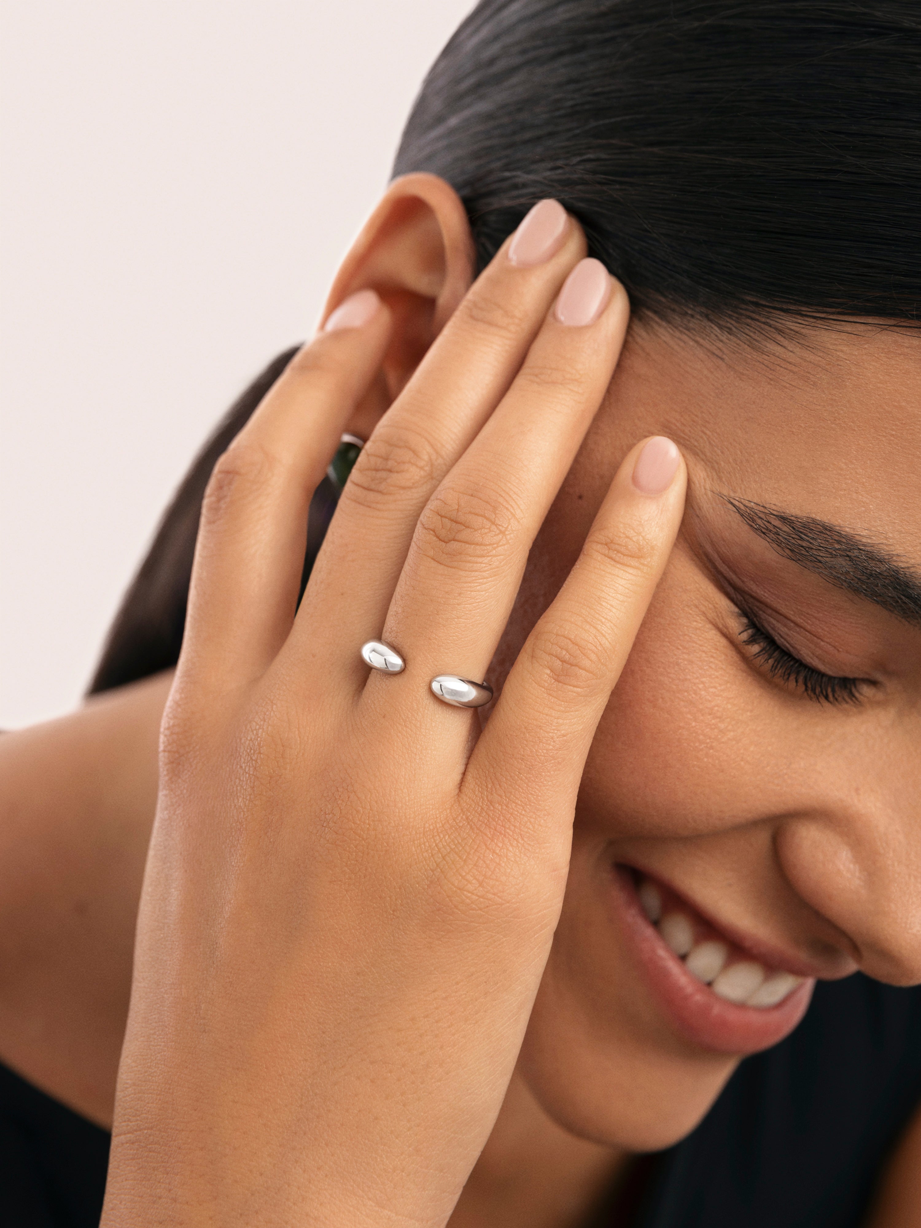Anillo Doble Gota Acero