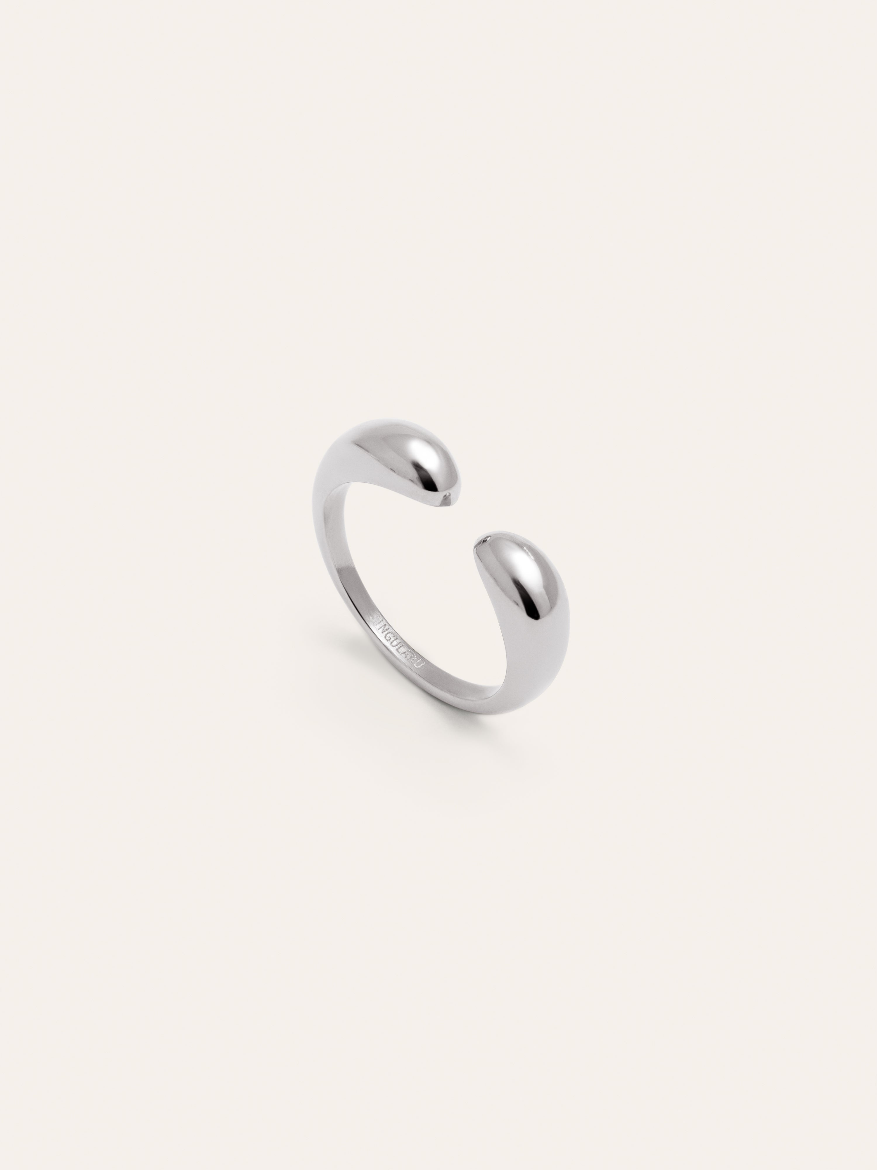 Anillo Doble Gota Acero
