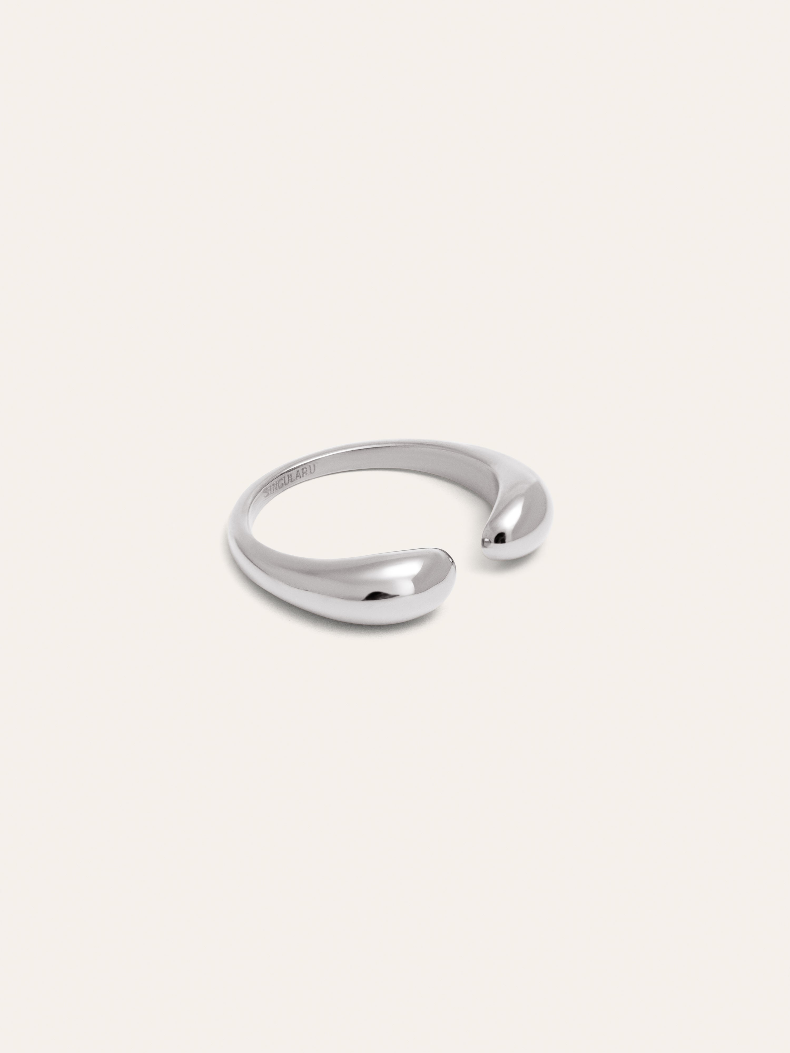 Anillo Doble Gota Acero