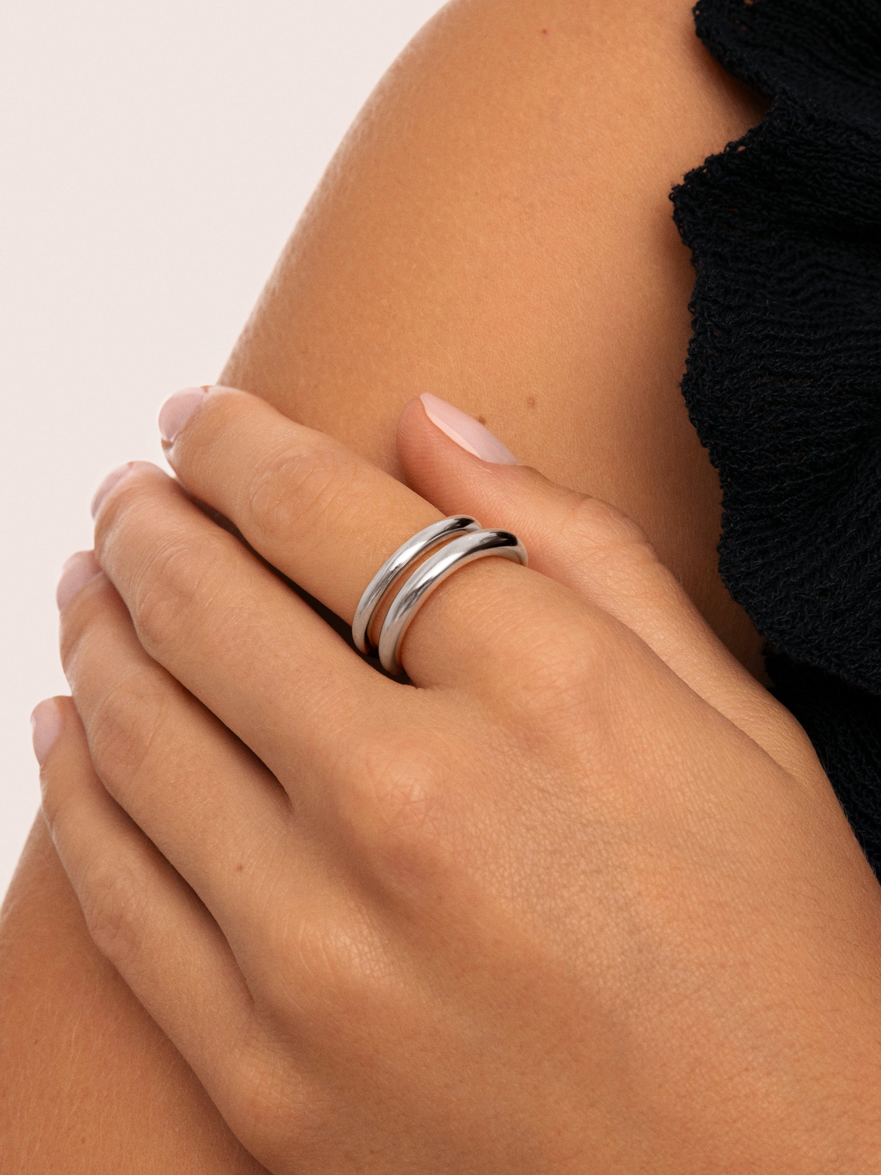 Doble Lines Stainless Steel Gold Ring