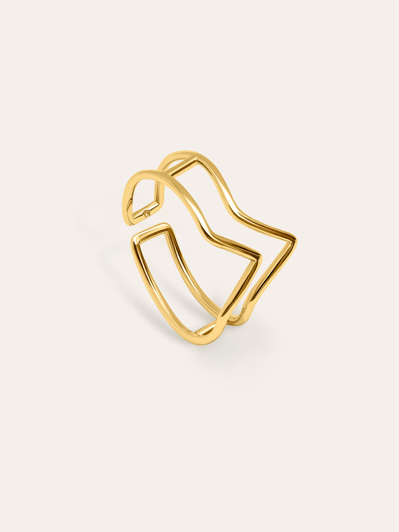 Double Peak Ring Silber, vergoldet
