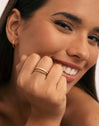 Anillo Doble Tressia Spark Acero Baño Oro