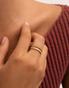 Anillo Doble Tressia Spark Acero Baño Oro