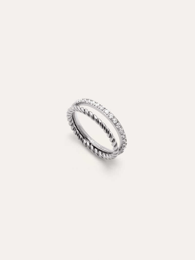 Tressia Spark Doppelring Edelstahl