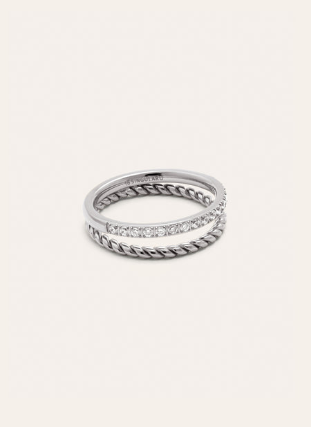 Doble Tressia Spark Stainless Steel Ring 