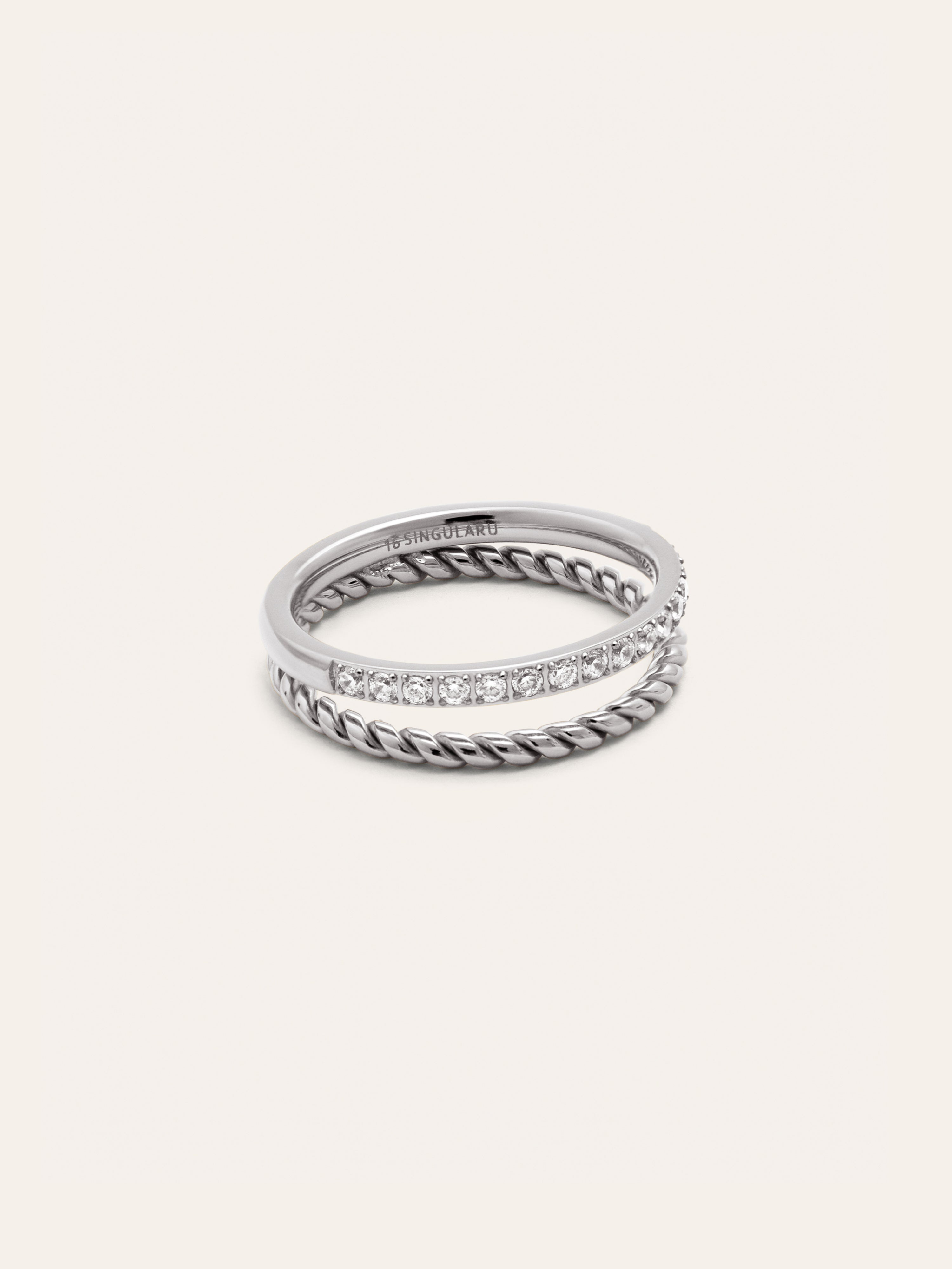 Doble Tressia Spark Stainless Steel Ring 