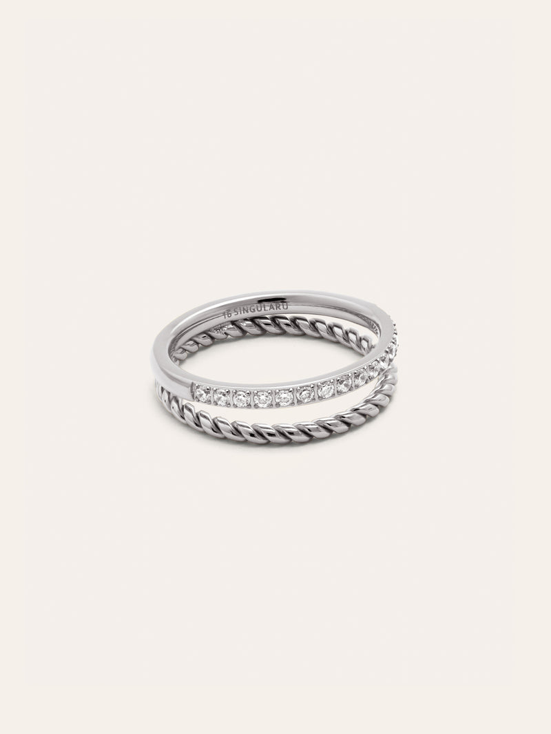Tressia Spark Doppelring Edelstahl