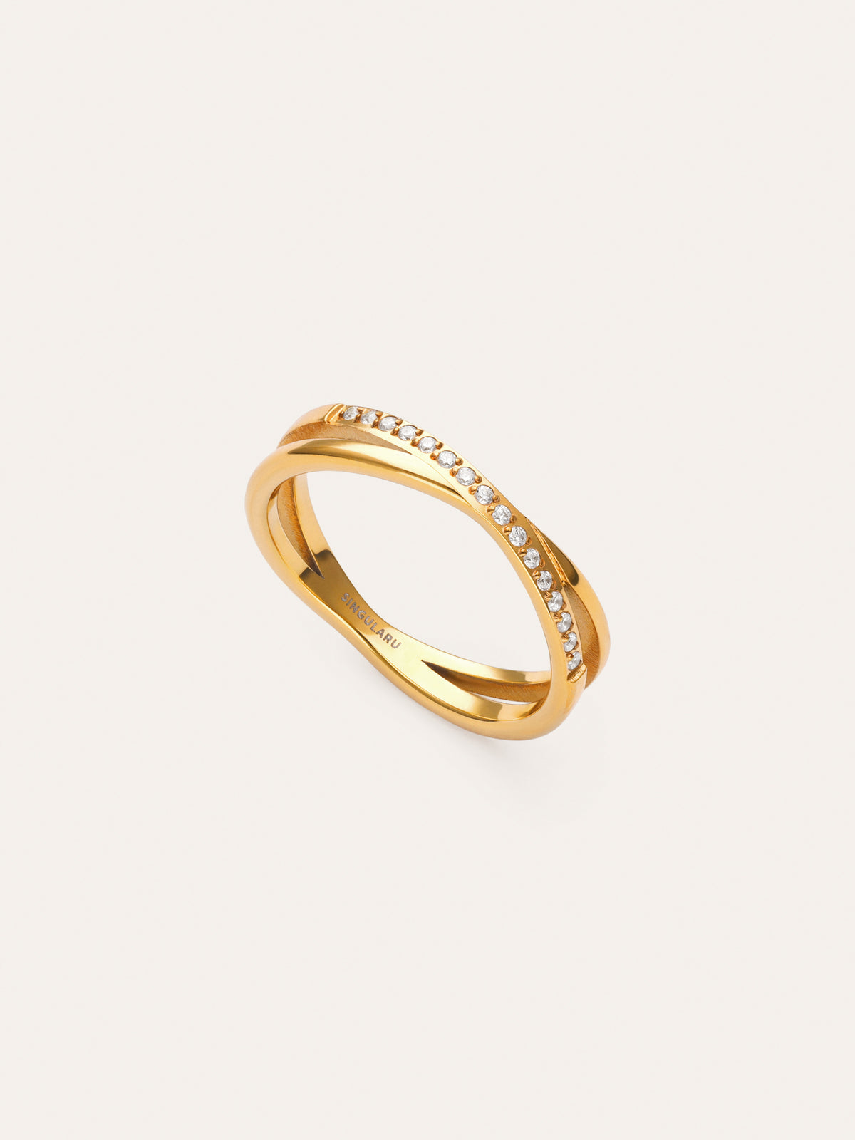 Imagen detalle de Bague Double Teresa Sparks Acier plaqué or