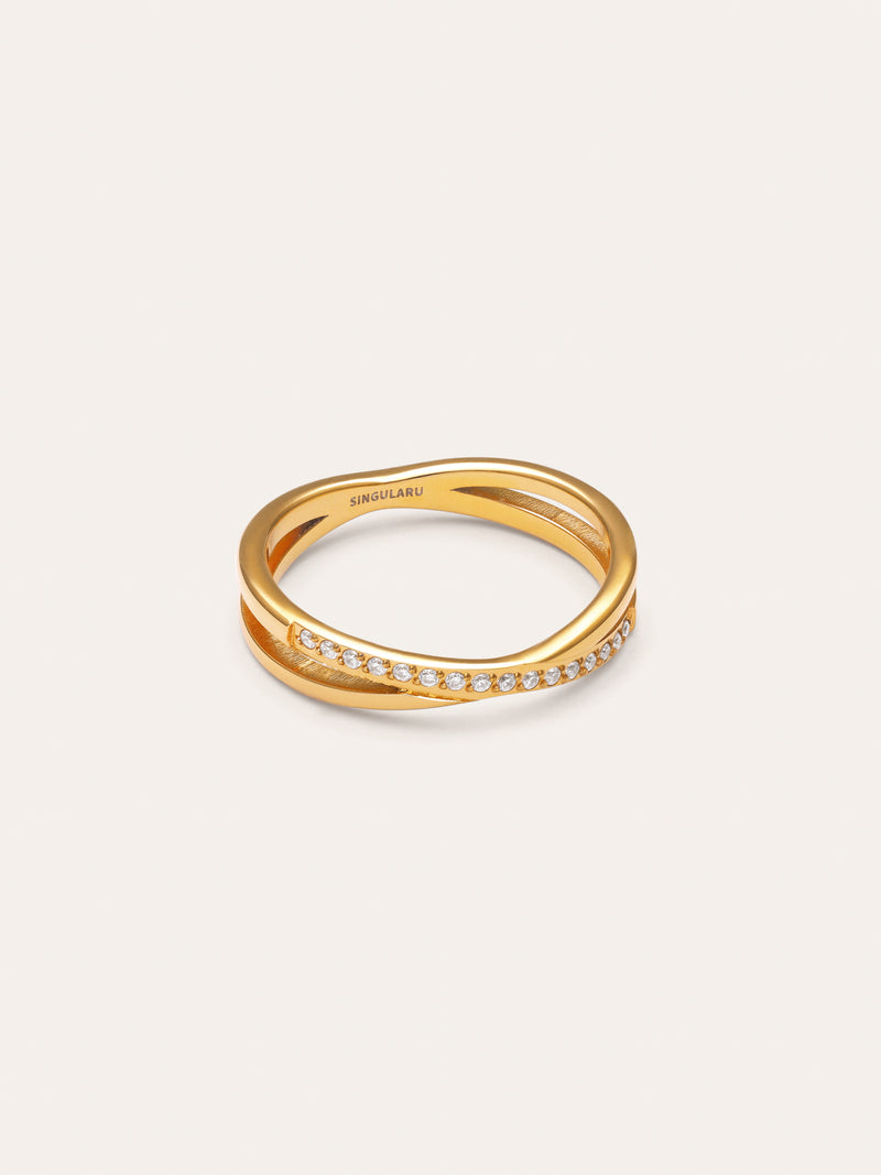 Bague Double Teresa Sparks Acier plaqué or