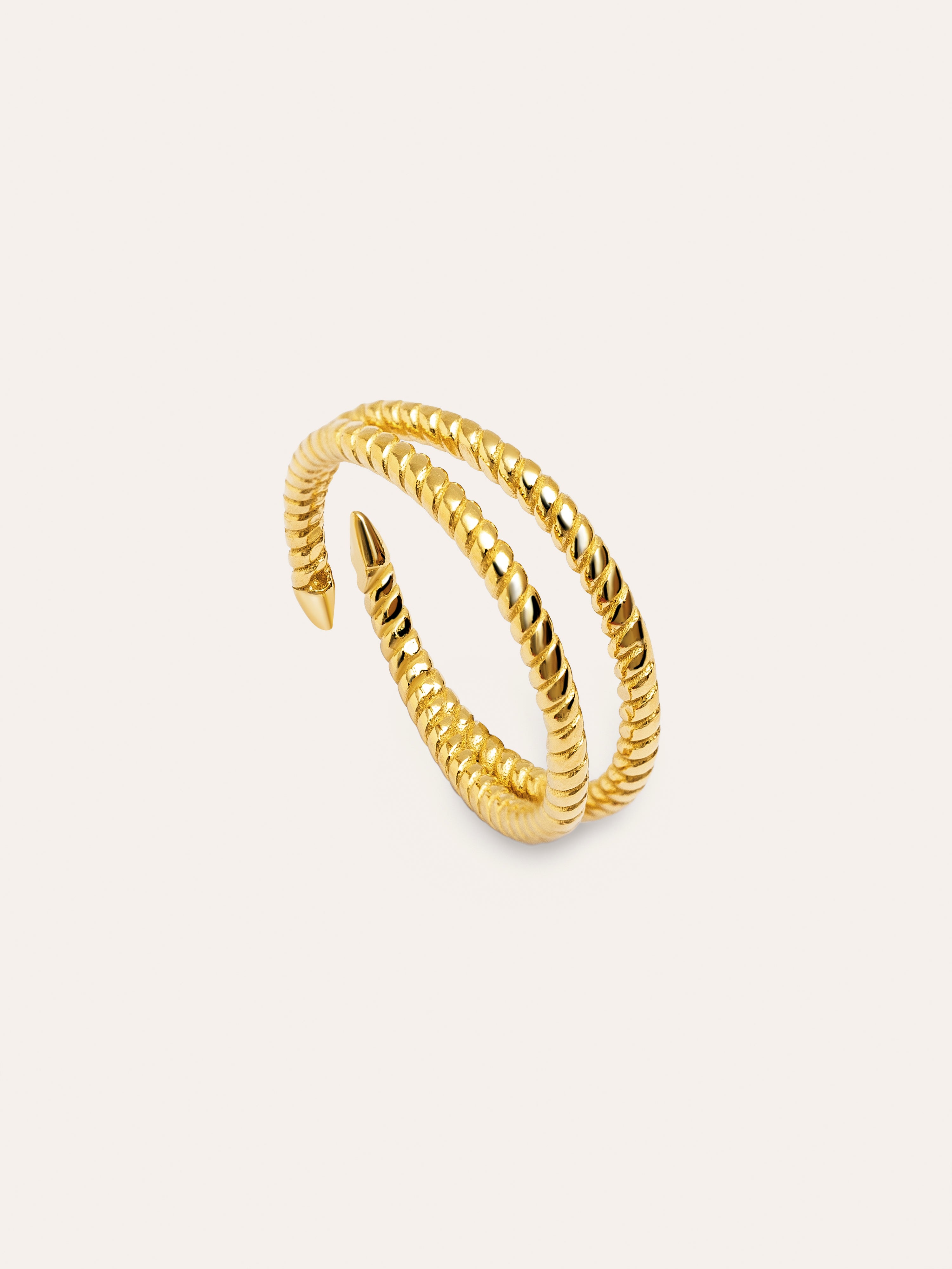 Double Twist Gold-Plated Ring