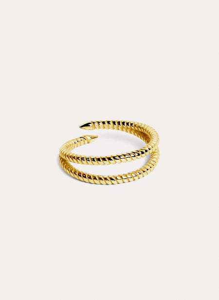 Double Twist Gold-Plated Ring