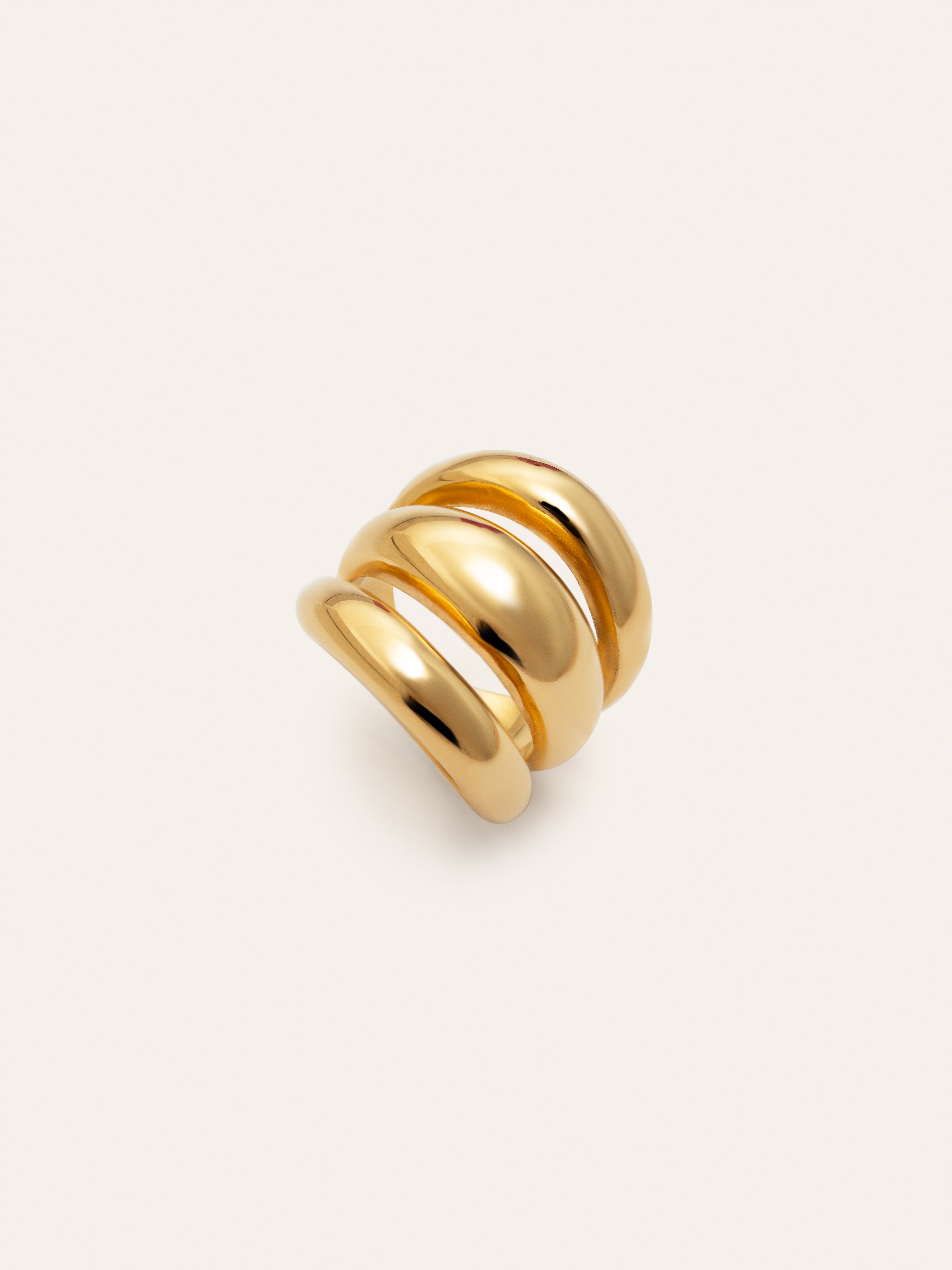 Anillo Dune Aire Acero Baño Oro