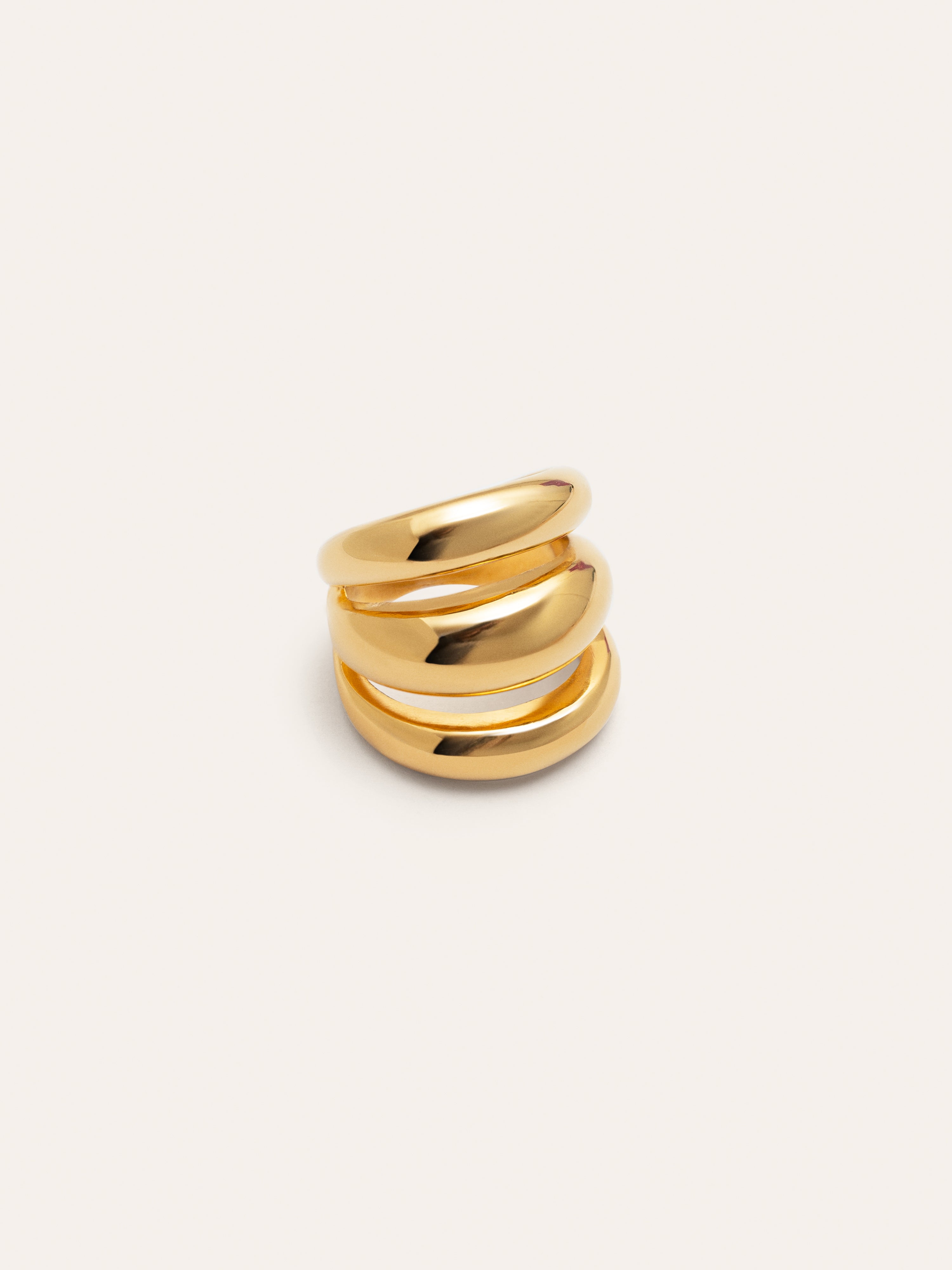 Anillo Dune Aire Acero Baño Oro