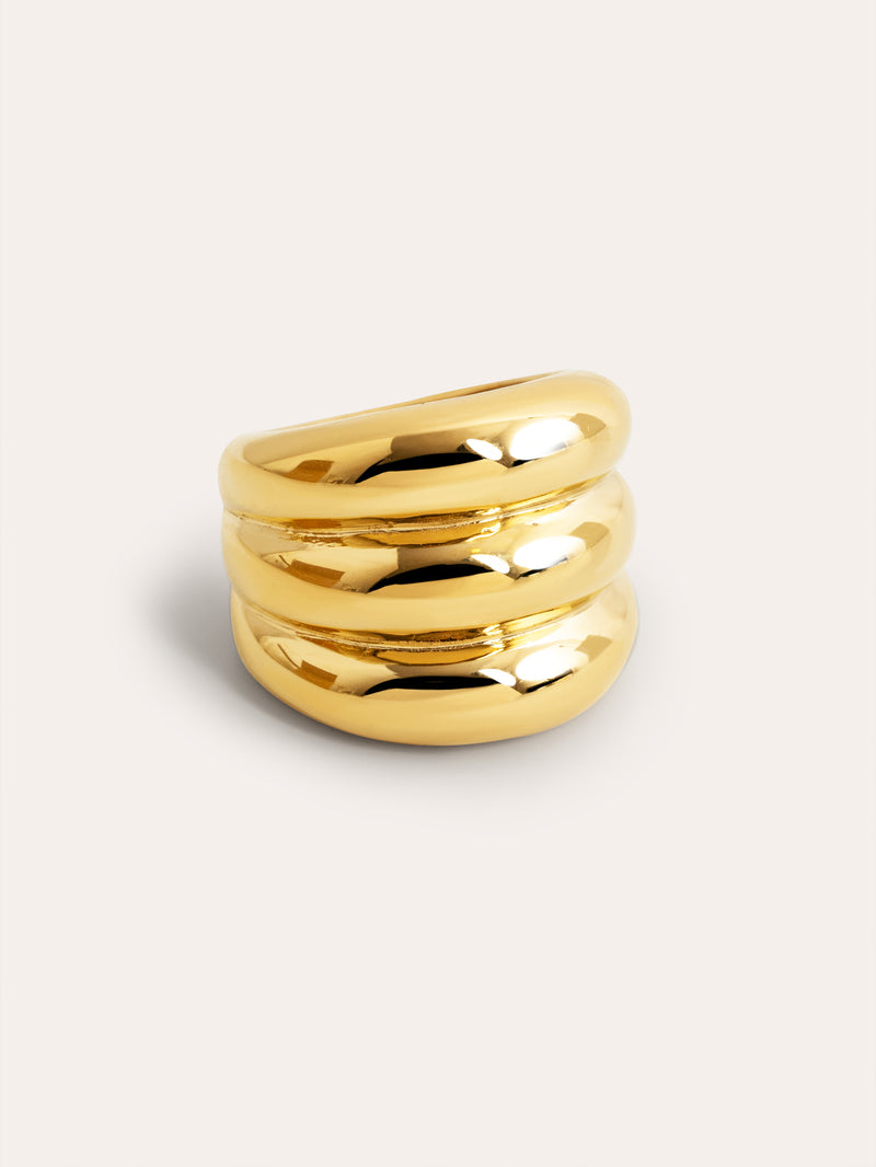 Dune Ring Edelstahl, vergoldet