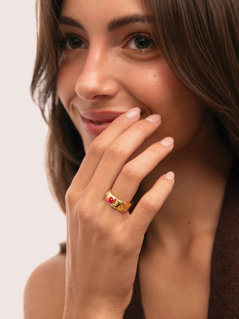 Bague Gina Acier Plaqué Or