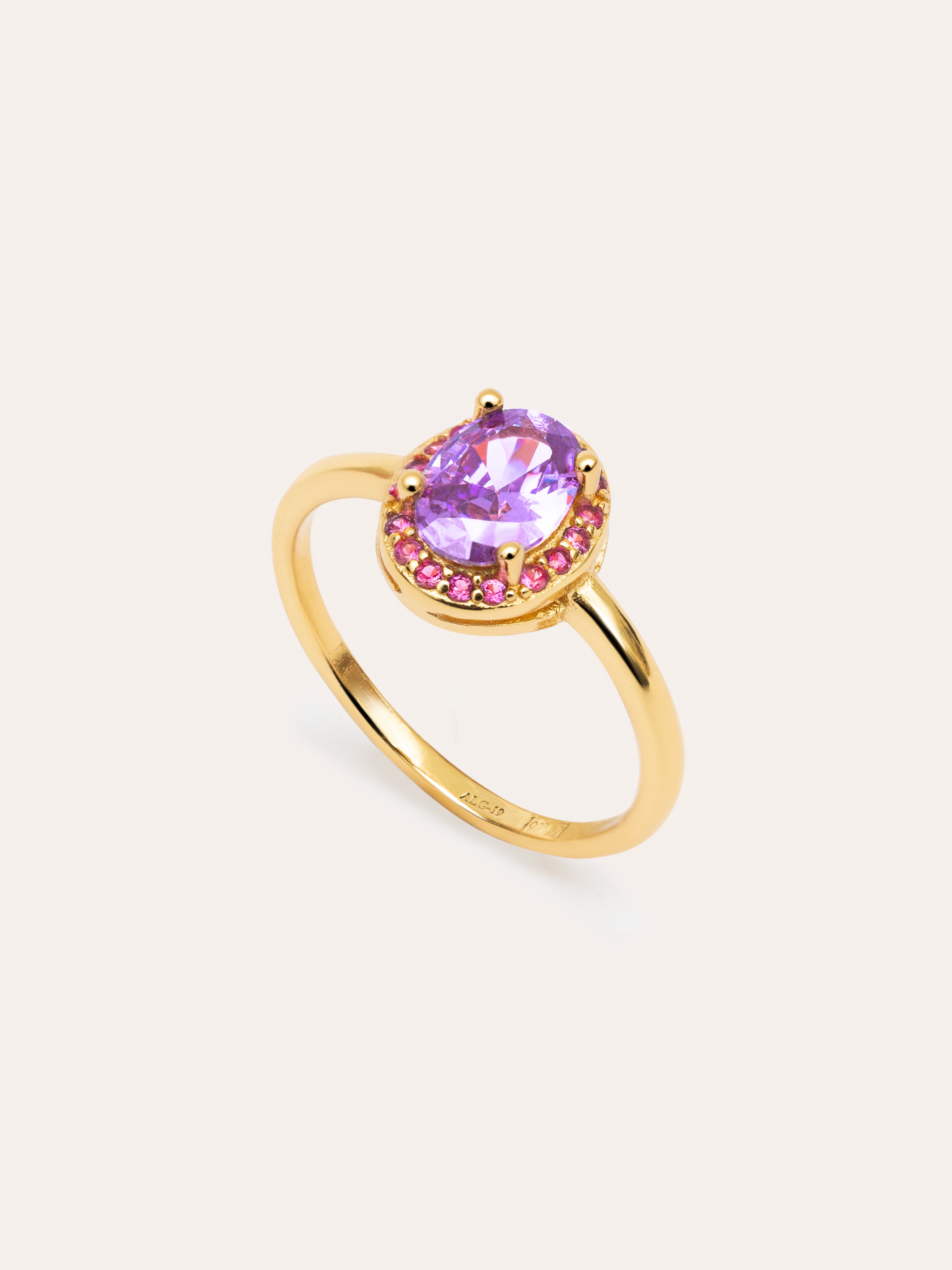 Anillo Grape Colors Plata Baño Oro