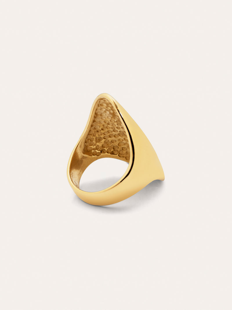 Hippie Ring Edelstahl, vergoldet