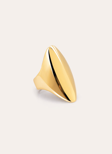Hippie Stainless Steel Gold Ring 