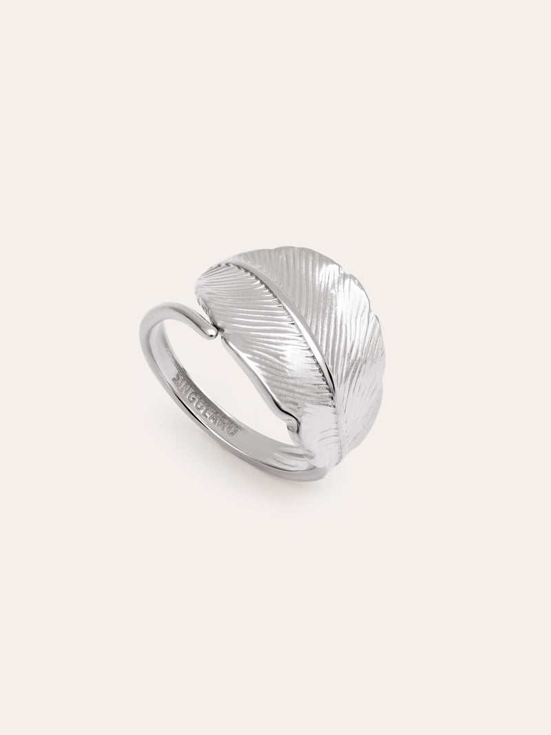 Blatt Ring Edelstahl