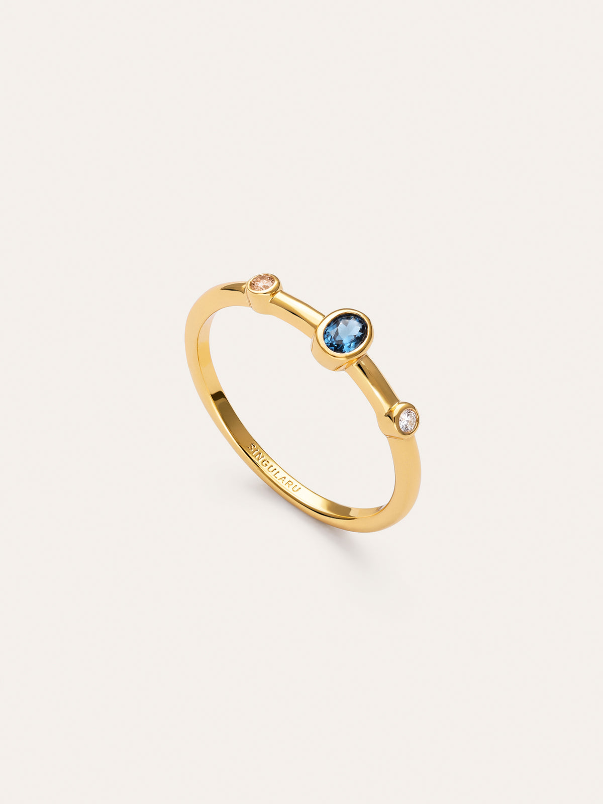 Imagen detalle de Anello Leonor Indaco Placcato Oro