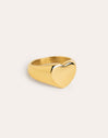 Signet Love Heart Stainless Steel Gold Ring 