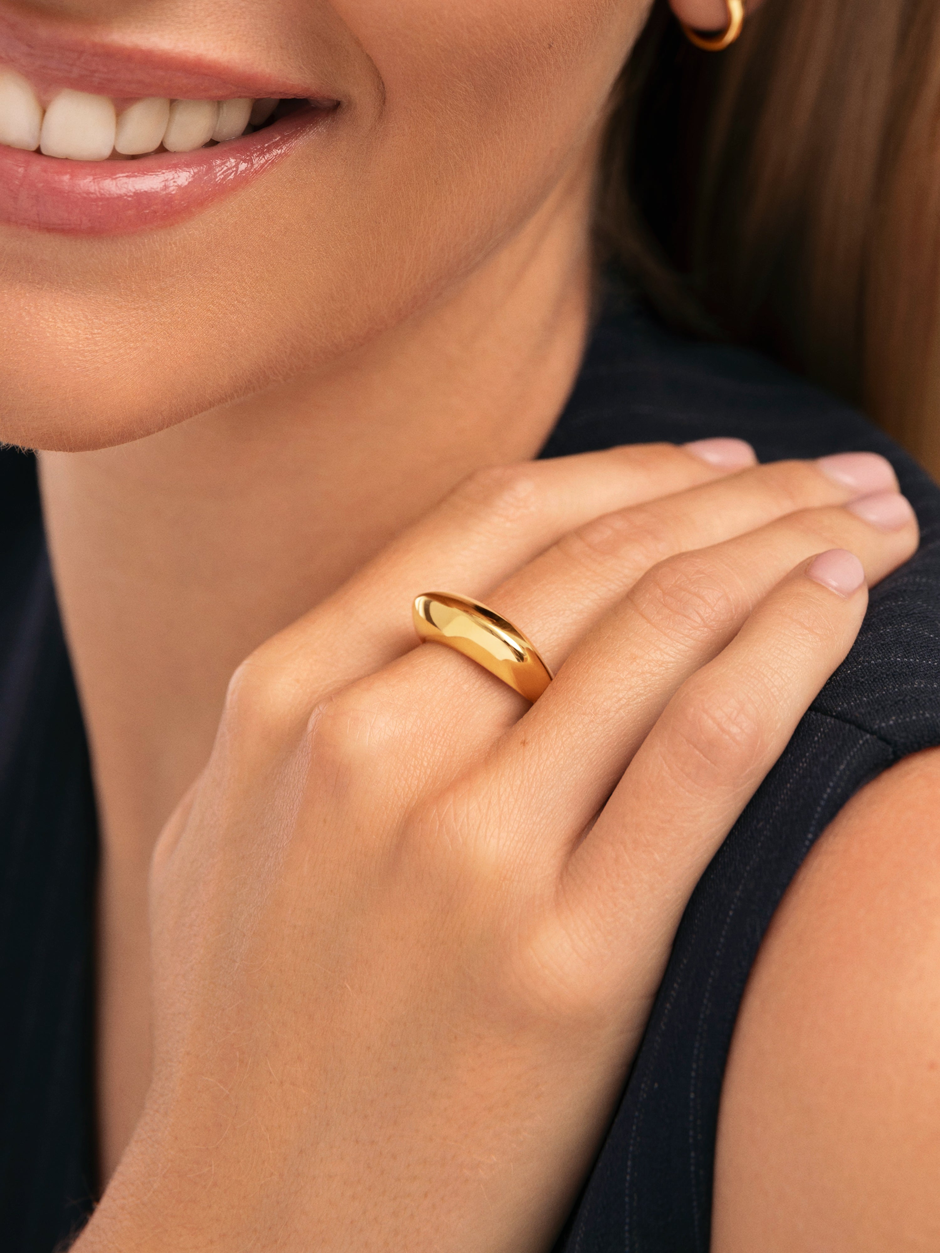 Maxi Mariana Stainless Steel Gold Ring 