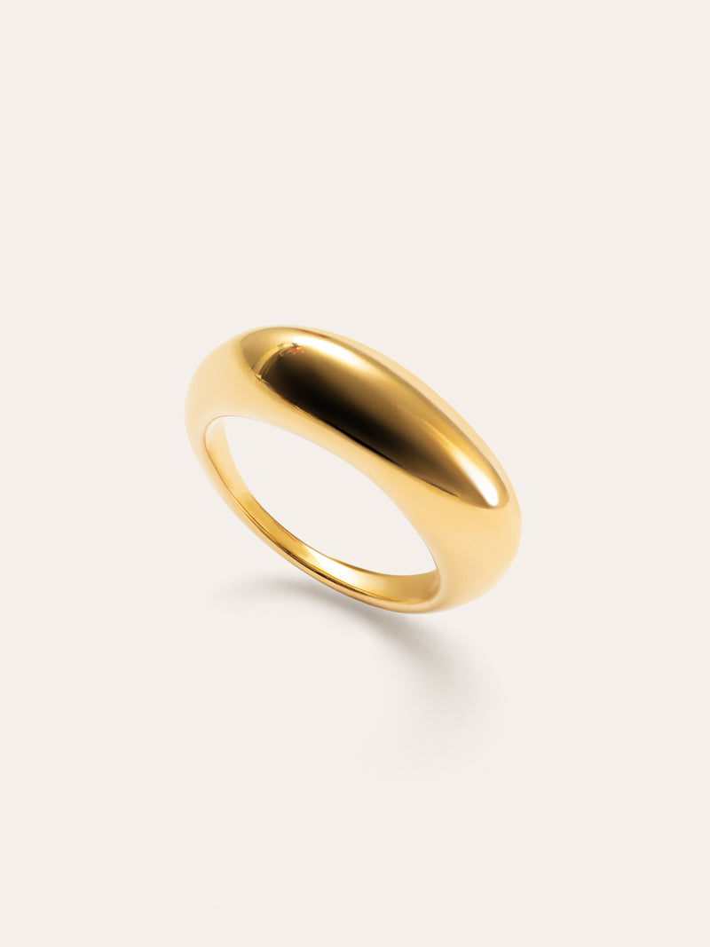 Anillo Maxi Mariana Acero Baño Oro