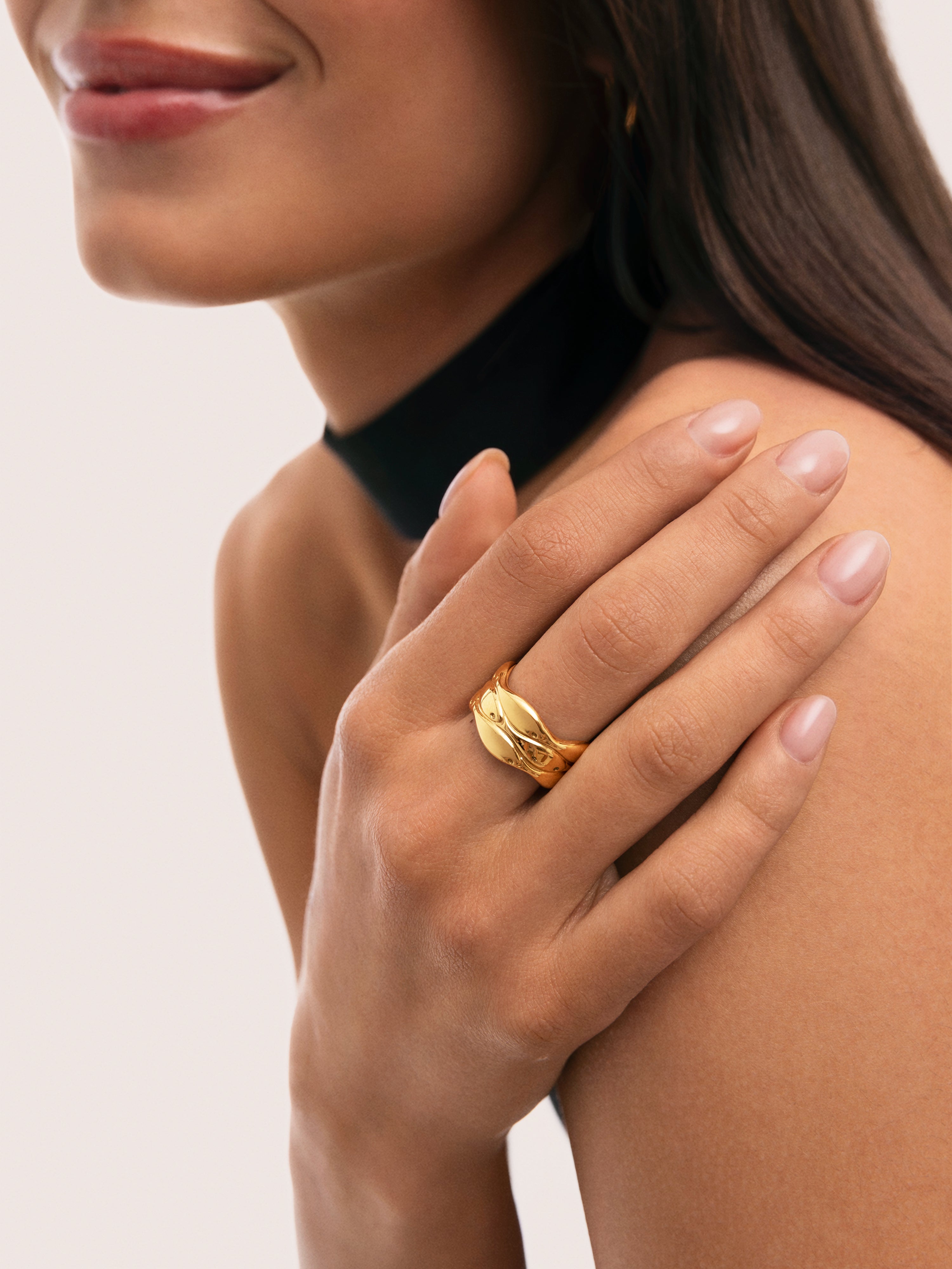 Anillo Maui Acero Baño Oro