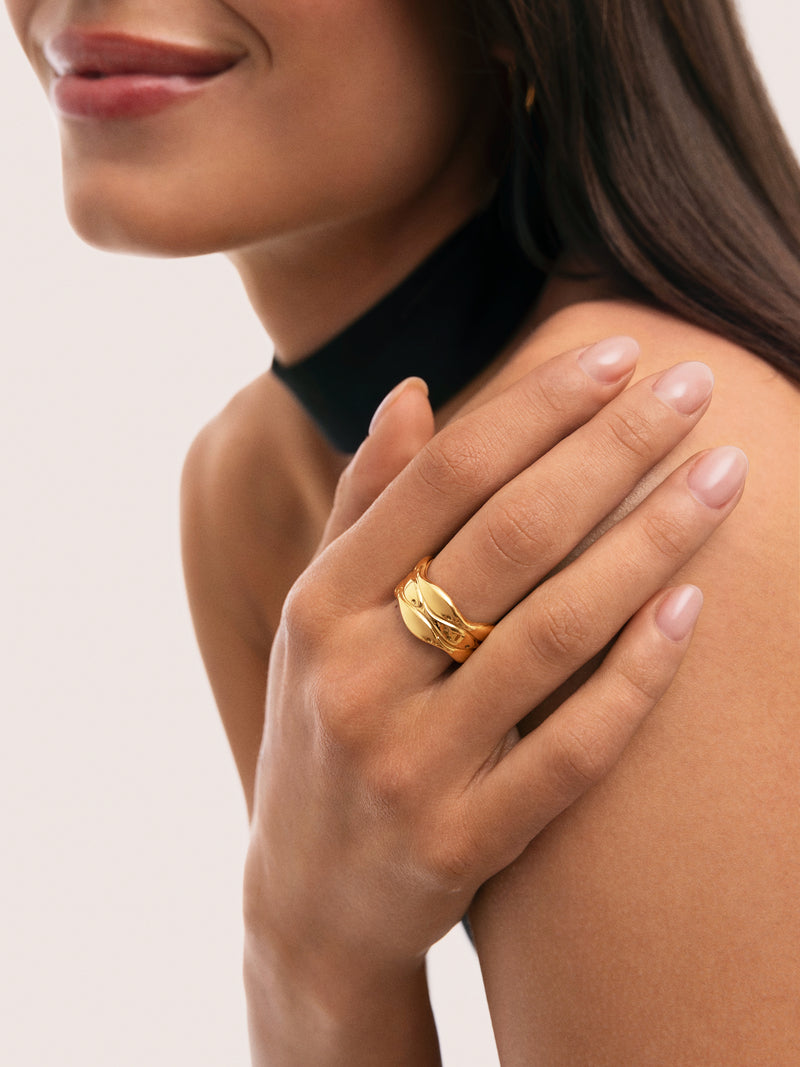 Anillo Maui Acero Baño Oro